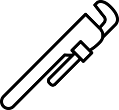 Pipe Wrench Line Art Svg Vector, Free Vectors File